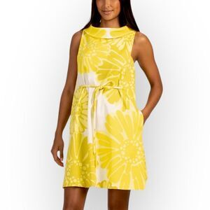 TRINA TURK Dress NWT Daisy Thoreau Yellow and White style# 2304310PW1-‎ size XS